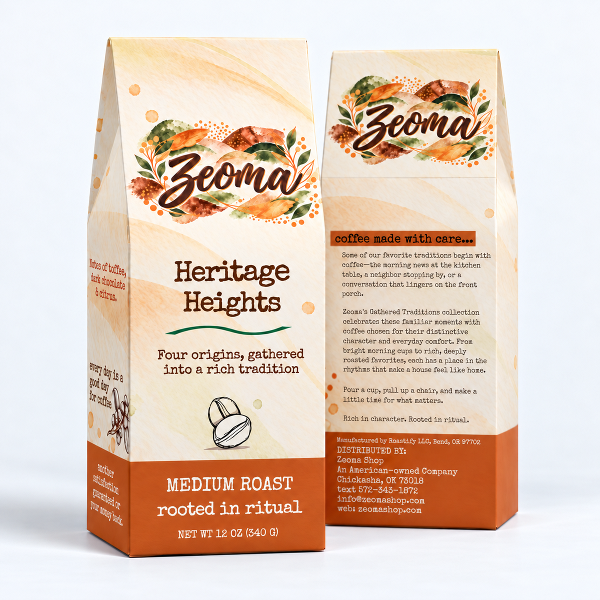Heritage Heights Medium Roast Coffee | Brazil, Colombia, Ethiopia, Guatemala