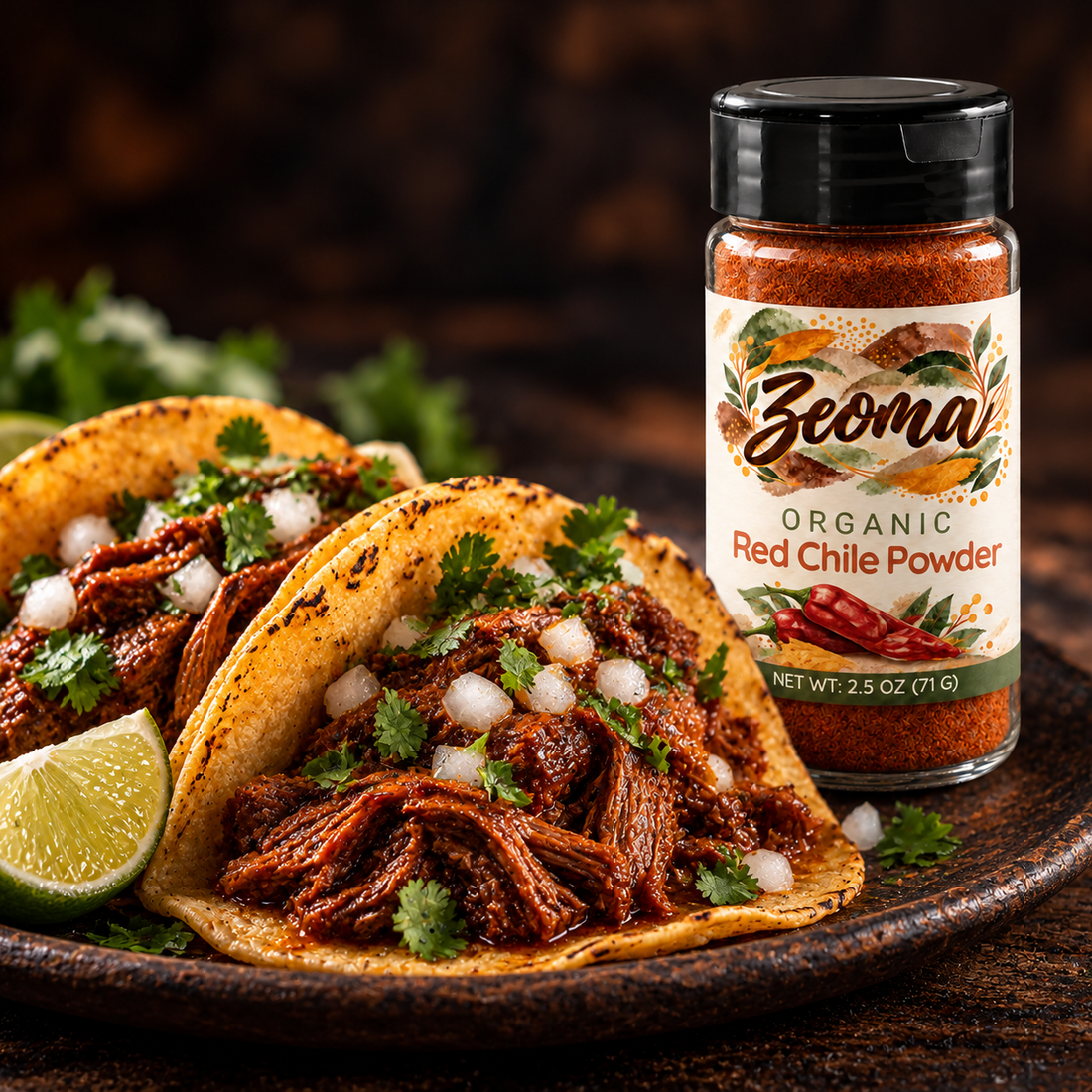 Red Chile Beef Tacos