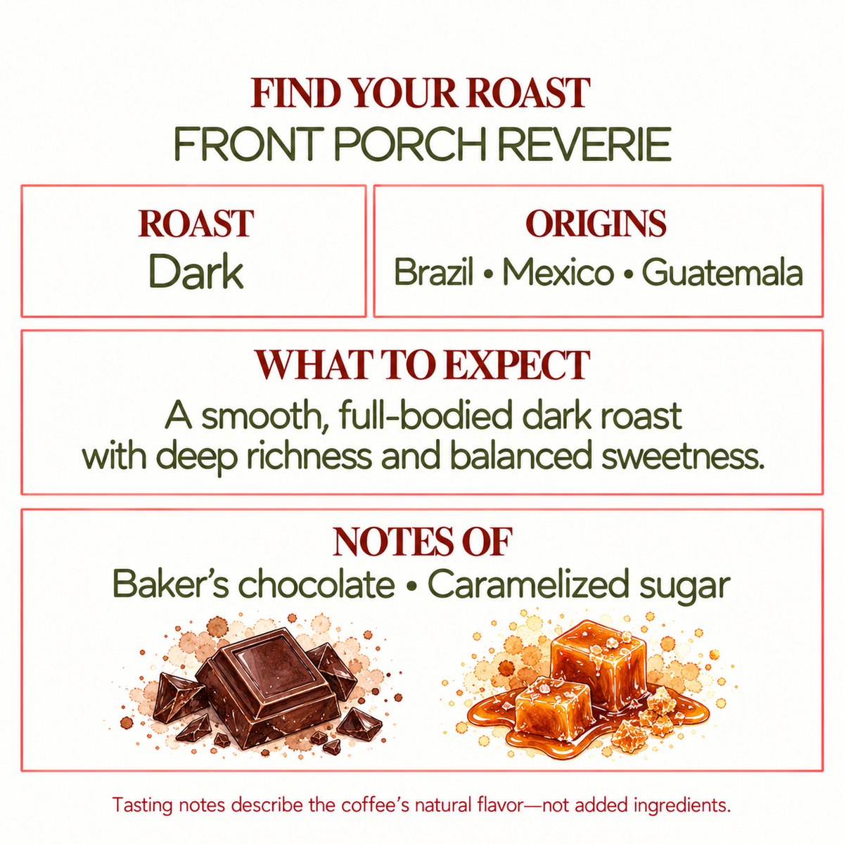 Front Porch Reverie Dark Roast Coffee Pods | Brazil, Mexico, Guatemala