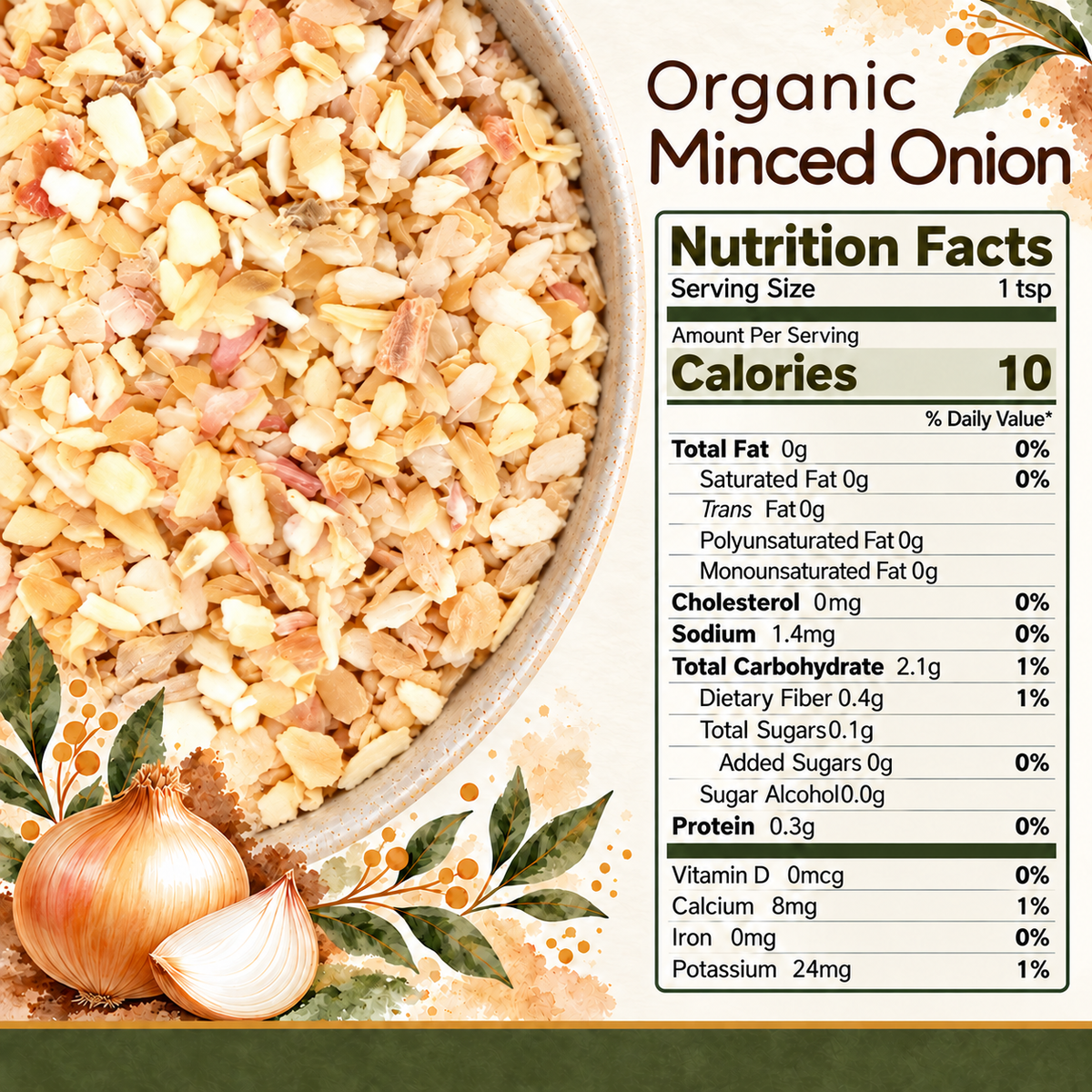 Organic Minced Onion | Grown in California