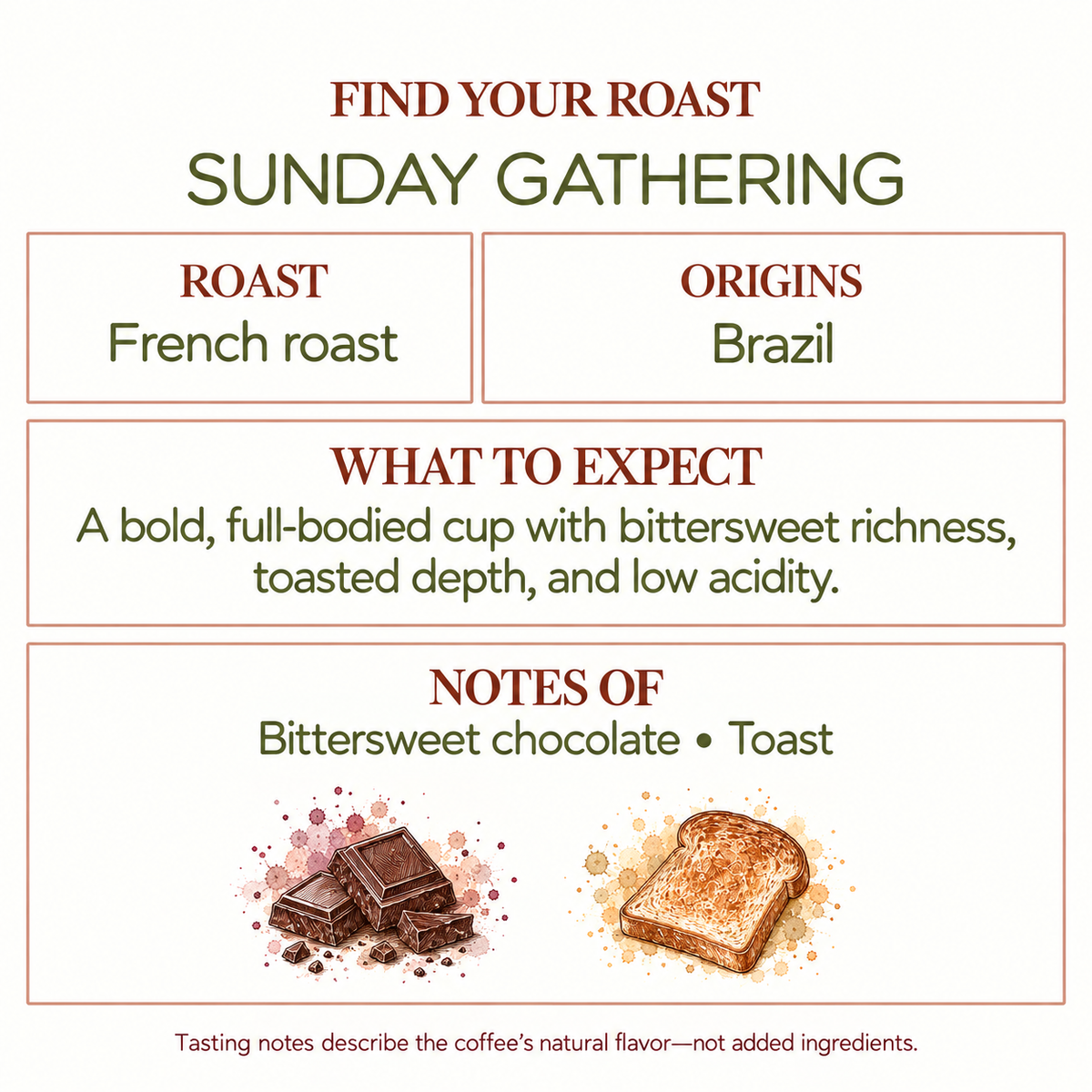 Sunday Gathering French Roast Coffee | Brazilian Blend