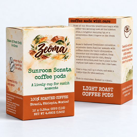 Sunroom Sonata Light Roast Coffee Pods | Ethiopia, Mexico, Brazil